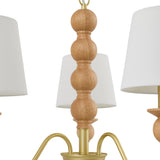 Wiluna Rubber Wood Chandelier, Hand Painted Beige (WLN-002)