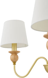 Wiluna Rubber Wood Chandelier, Hand Painted Beige (WLN-002)