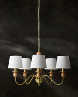 Wiluna Rubber Wood Chandelier, Hand Painted Beige (WLN-002)