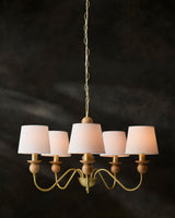 Wiluna Rubber Wood Chandelier, Hand Painted Beige (WLN-002)