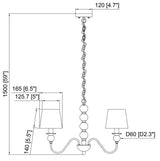 Wiluna Rubber Wood Chandelier, Hand Painted Beige (WLN-004)