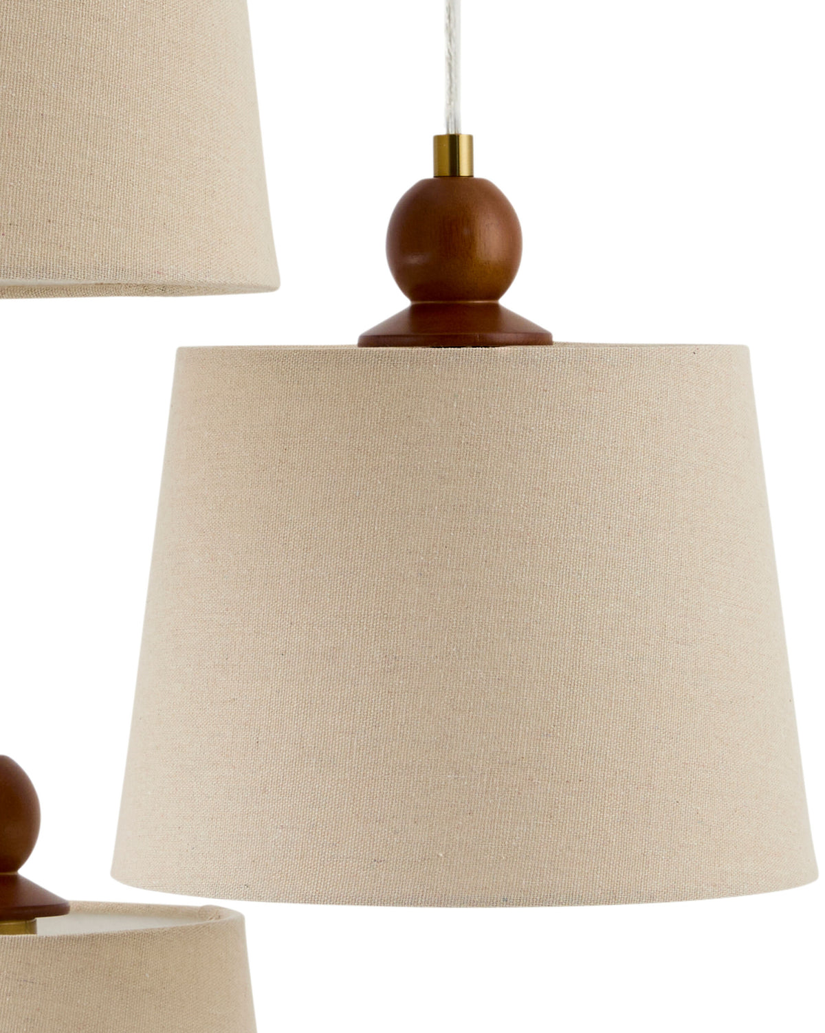 Wiluna Rubber Wood Chandelier, Hand Painted Dark Brown