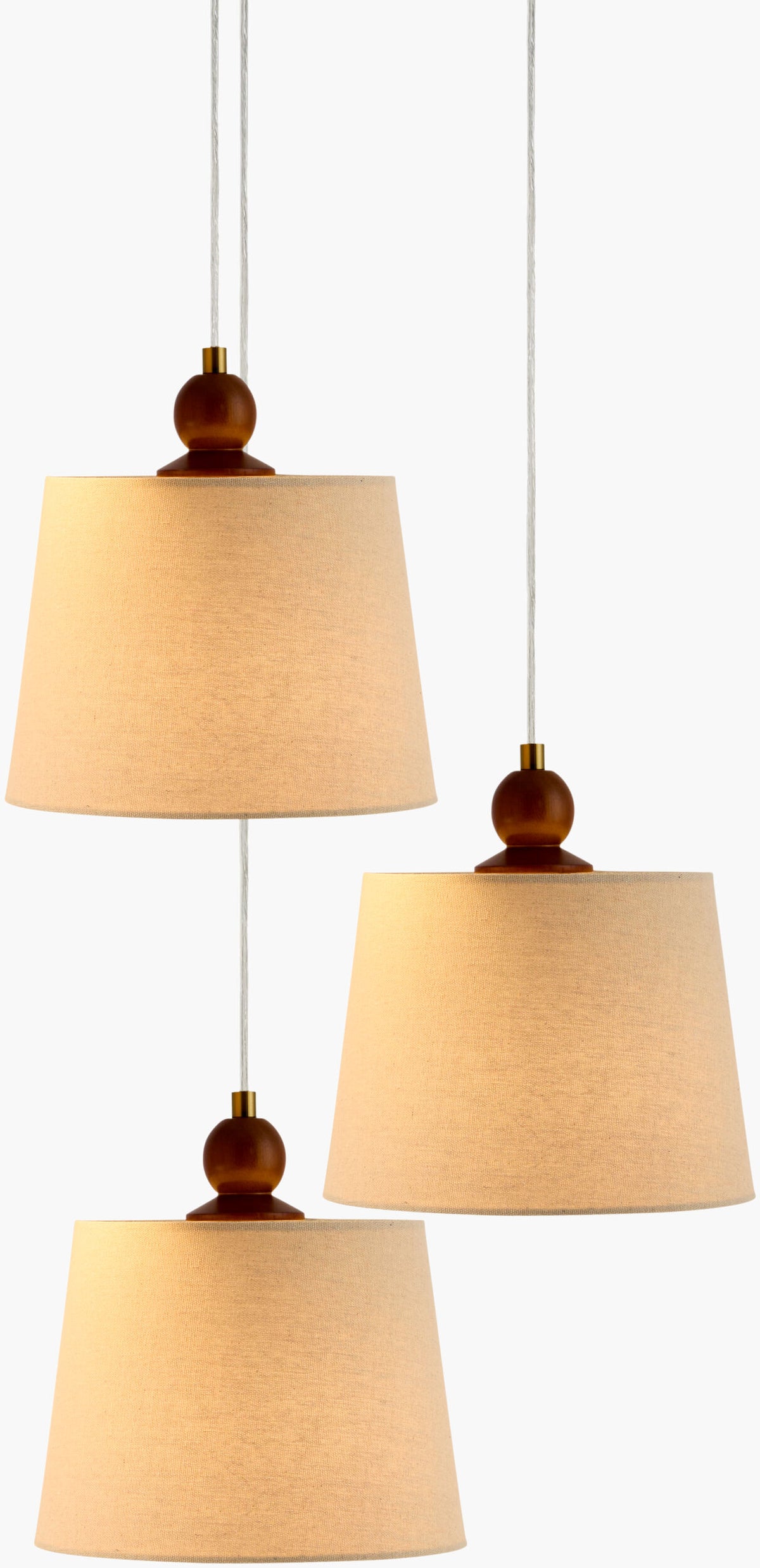 Wiluna Rubber Wood Chandelier, Hand Painted Dark Brown