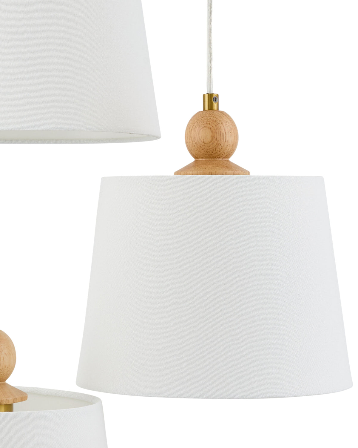 Wiluna Rubber Wood Chandelier, Hand Painted Beige