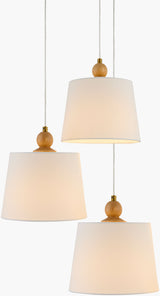 Wiluna Rubber Wood Chandelier, Hand Painted Beige
