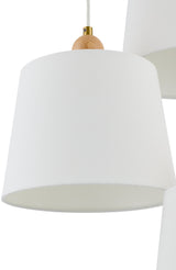 Wiluna Rubber Wood Chandelier, Hand Painted Beige