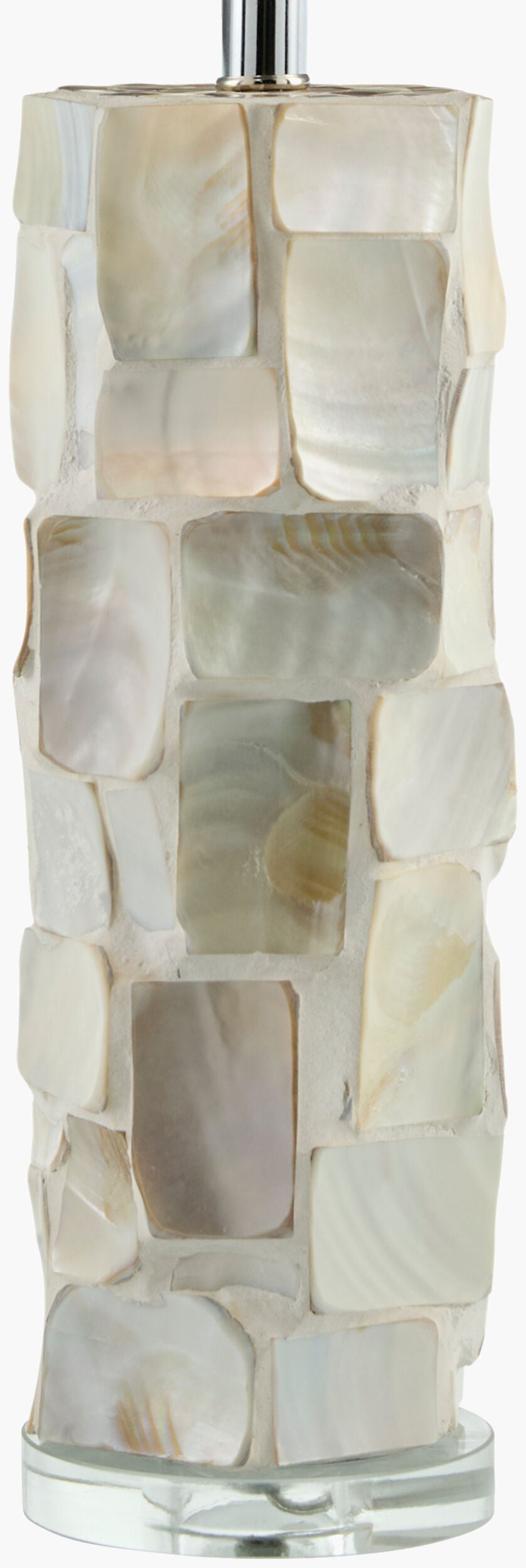 Walvis 31" Shell Table Lamp, Inlaid Cream, Translucent Clear