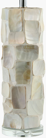 Walvis 31" Shell Table Lamp, Inlaid Cream, Translucent Clear