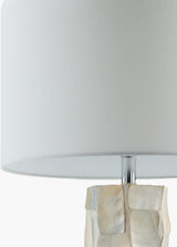 Walvis 31" Shell Table Lamp, Inlaid Cream, Translucent Clear