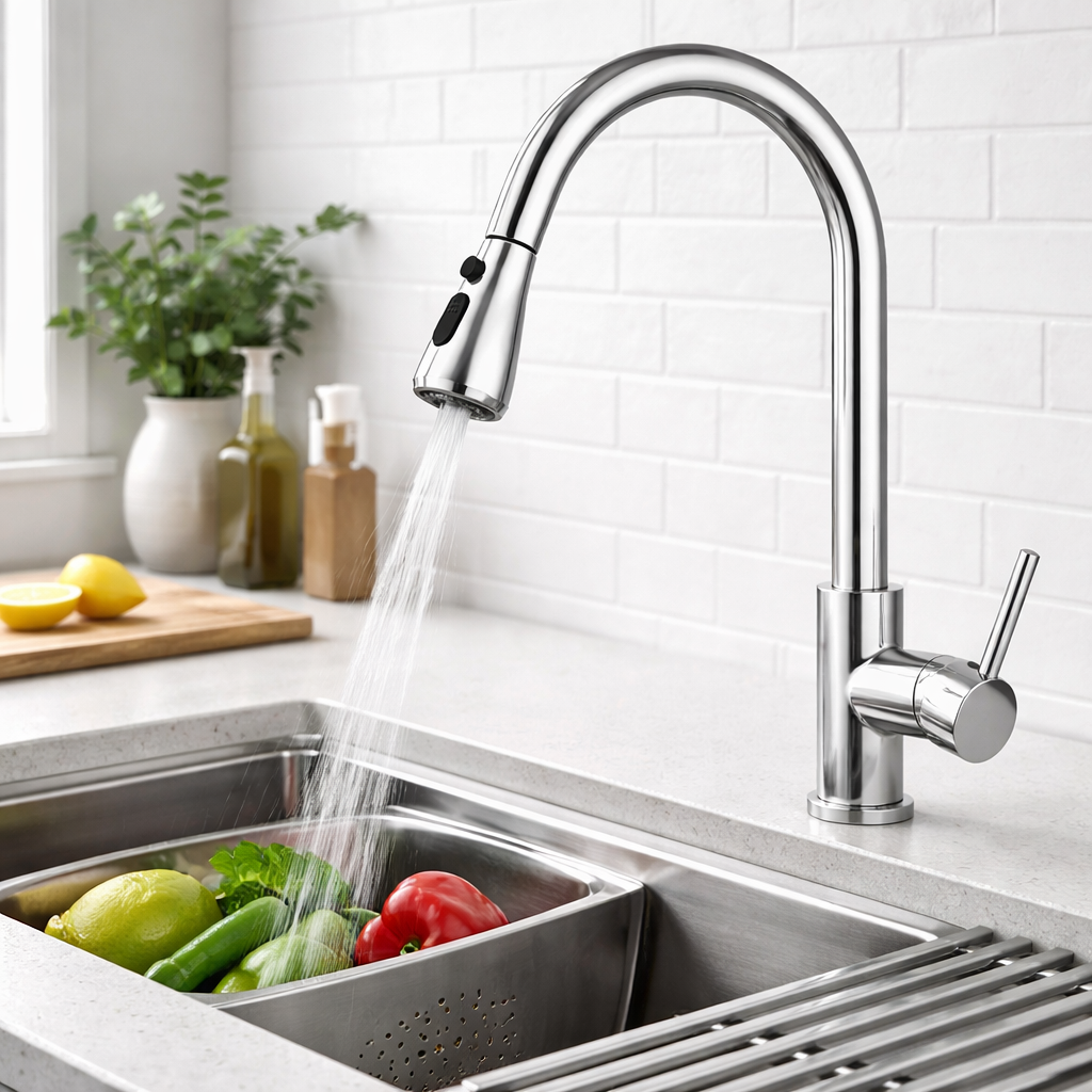Kitchen Faucet With Pull-Out Spout And Spray Function