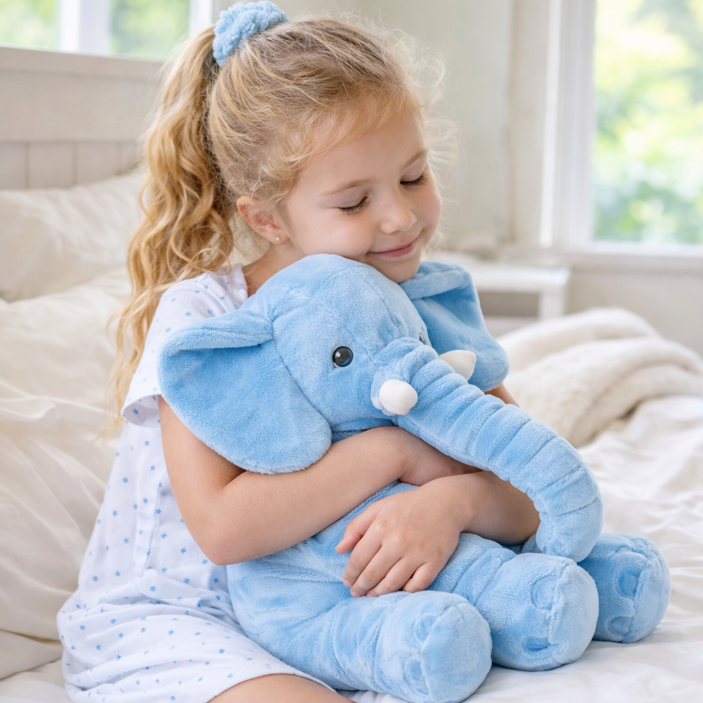 Plush Elephant-Shaped Cuddle Pillow