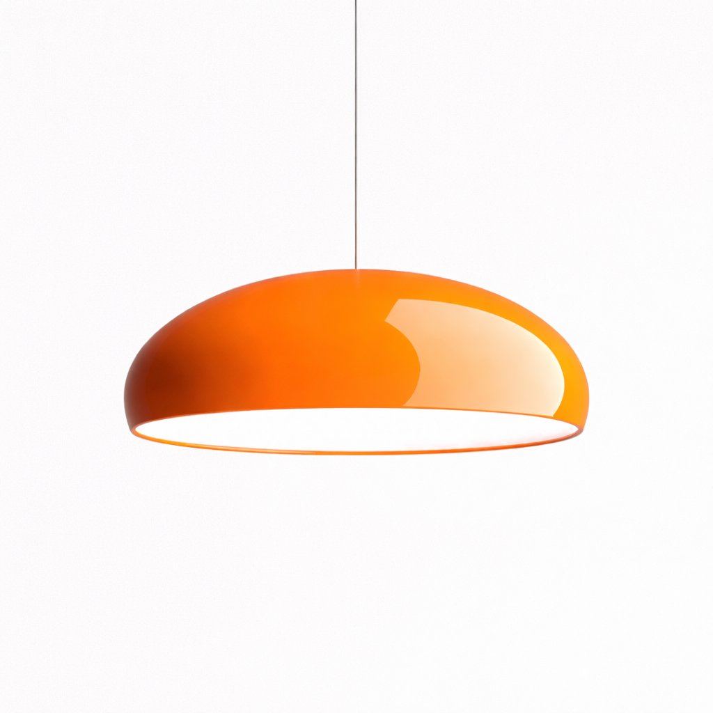 Metal Pendant Lamp with a Semicircular Shade