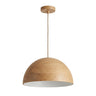 Scandinavian Ceiling Lamp with Wooden Shade — Oak and White