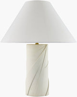 Xove 22" Concrete Table Lamp, Hand Painted White