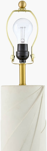 Xove 22" Concrete Table Lamp, Hand Painted White