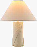 Xove 22" Concrete Table Lamp, Hand Painted White