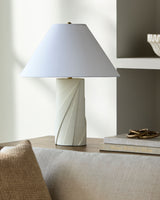 Xove 22" Concrete Table Lamp, Hand Painted White