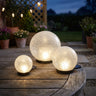 Solar Glass Light Spheres Set of 3 Pieces