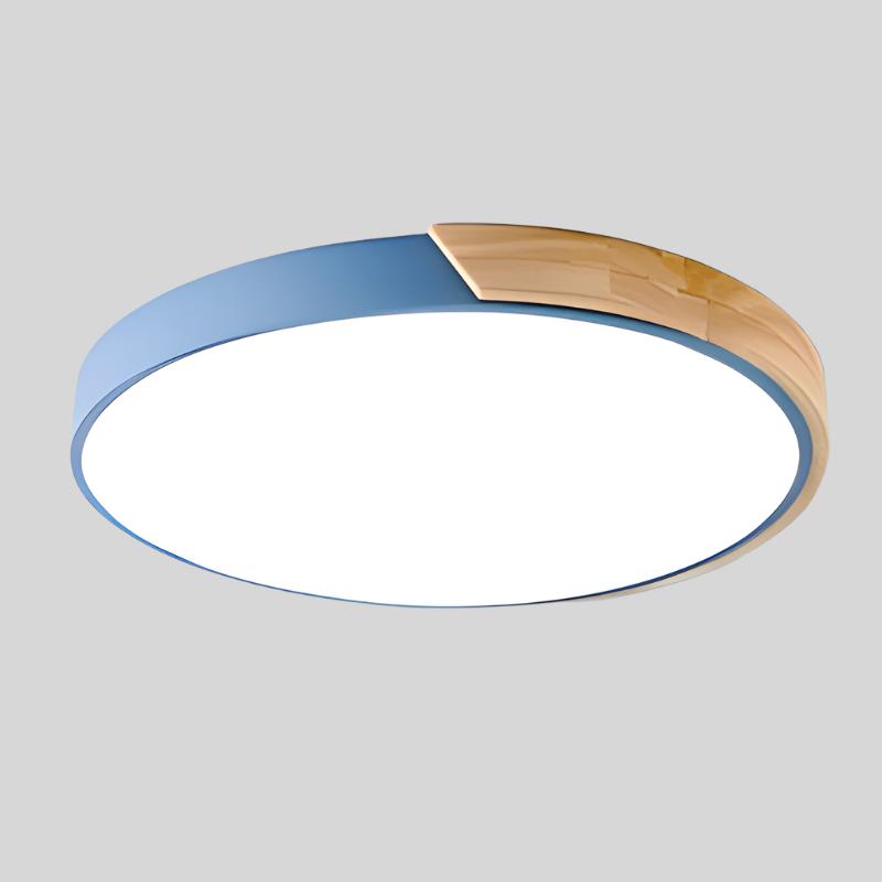 Nordic Wooden Macaron Circular Flush Mount