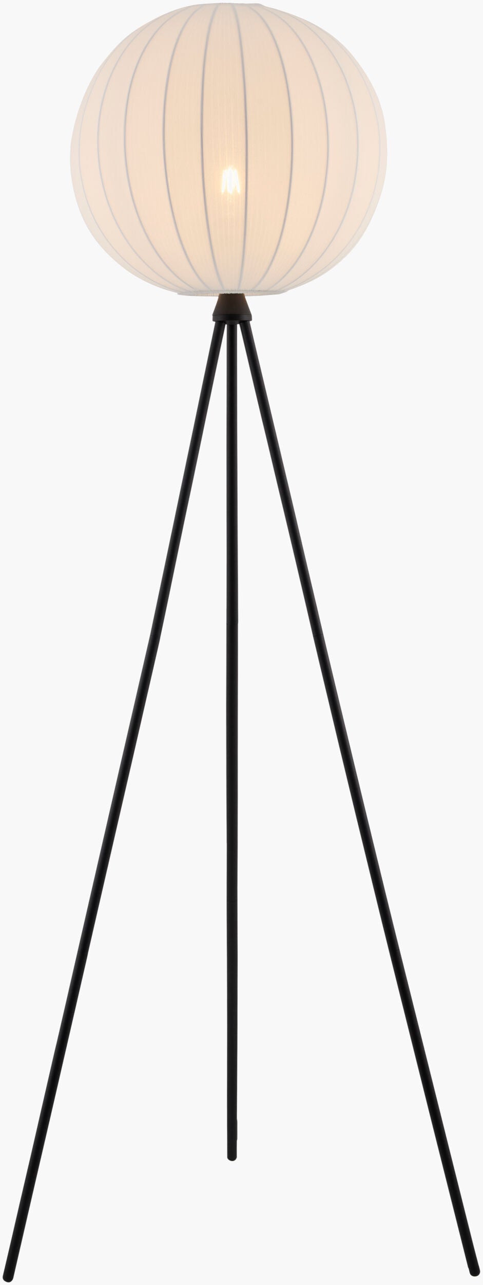 Yalata 62" Iron Floor Lamp, Hand Painted Black