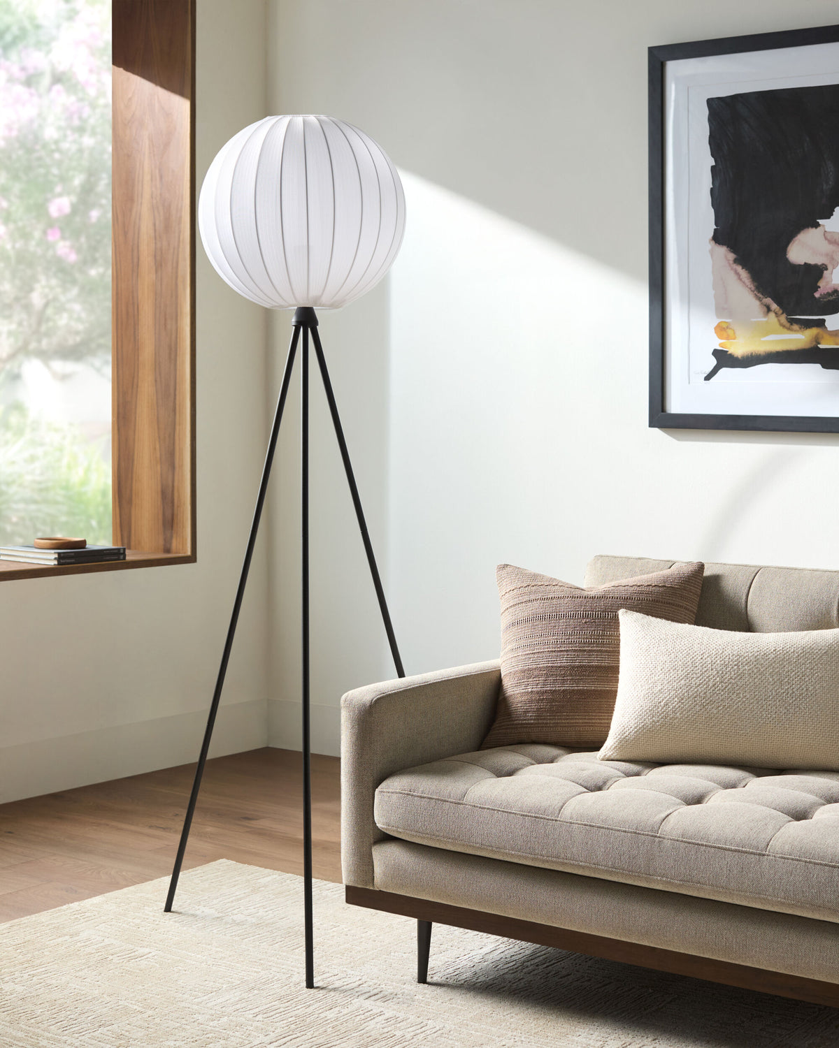 Yalata 62" Iron Floor Lamp, Hand Painted Black