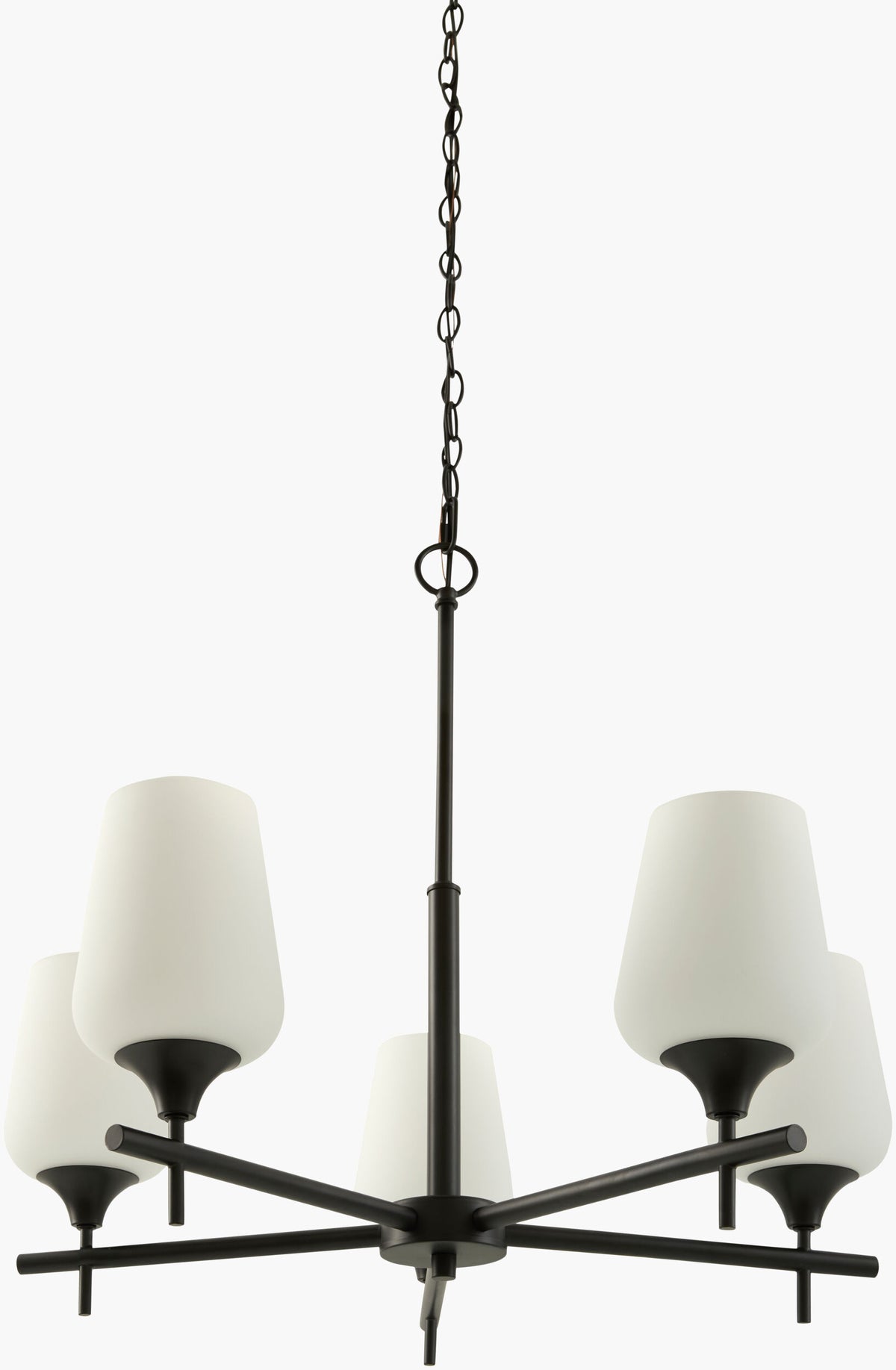Yueva Iron Chandelier, Powder Coated Black (YUEV-001)
