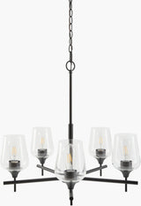 Yueva Iron Chandelier, Powder Coated Black (YUEV-003)