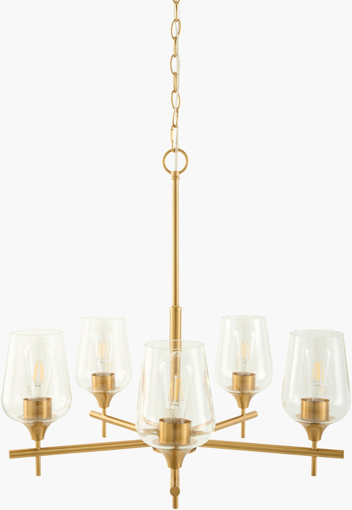 Yueva Iron Chandelier, Electroplated Metallic Brass (YUEV-004)