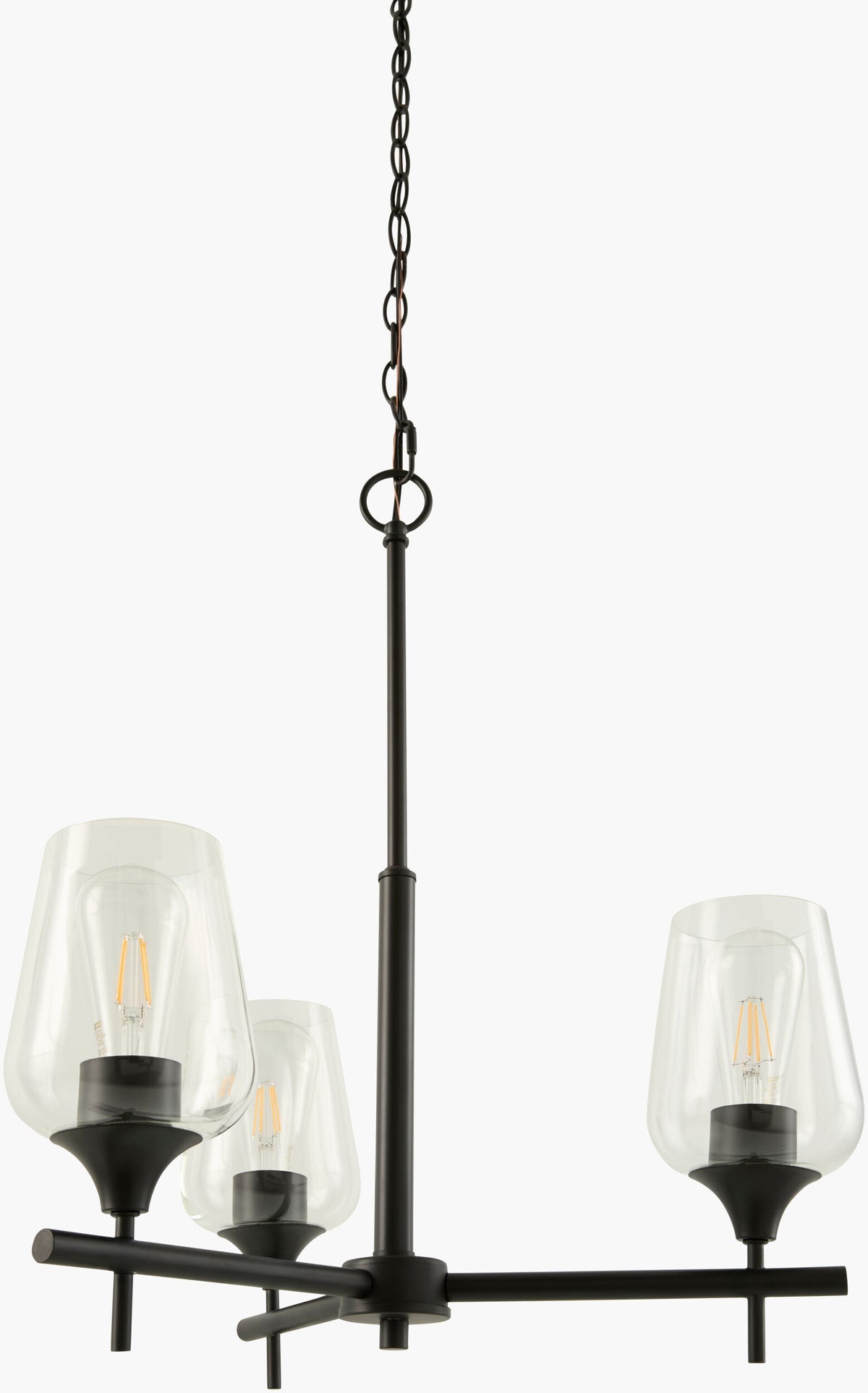 Yueva Iron Chandelier, Powder Coated Black (YUEV-007)