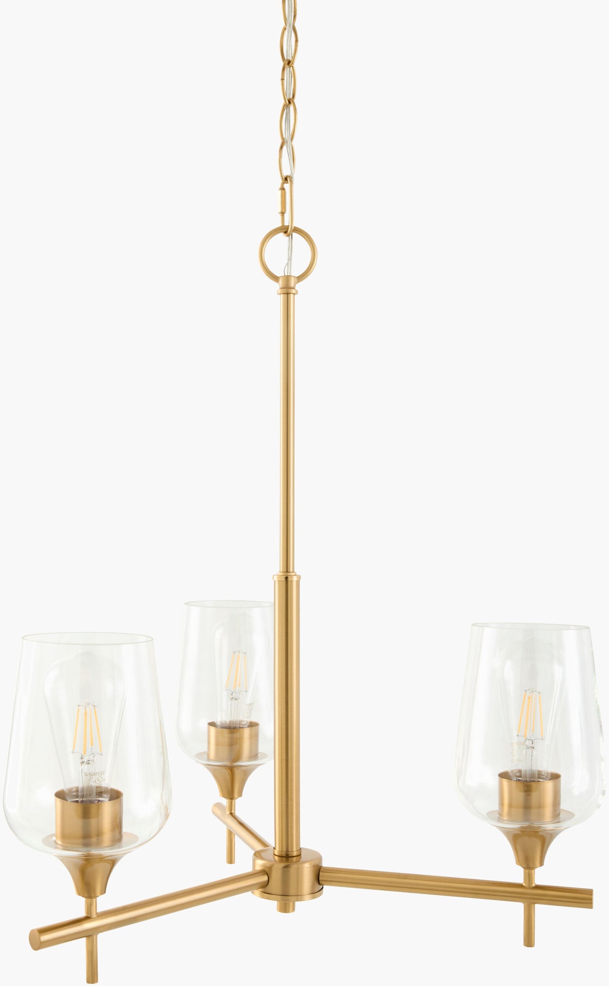 Yueva Iron Chandelier, Electroplated Metallic Brass (YUEV-008)