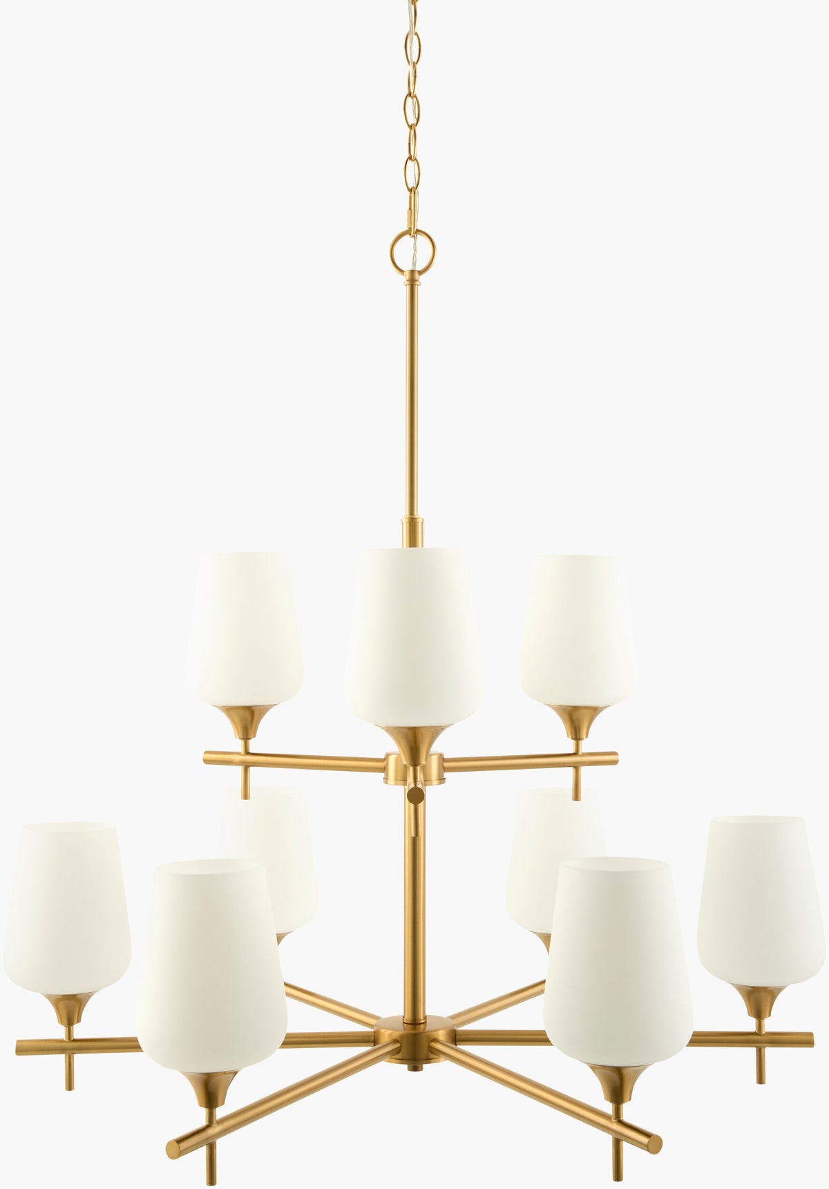 Yueva Iron Chandelier, Electroplated Metallic Brass (YUEV-010)