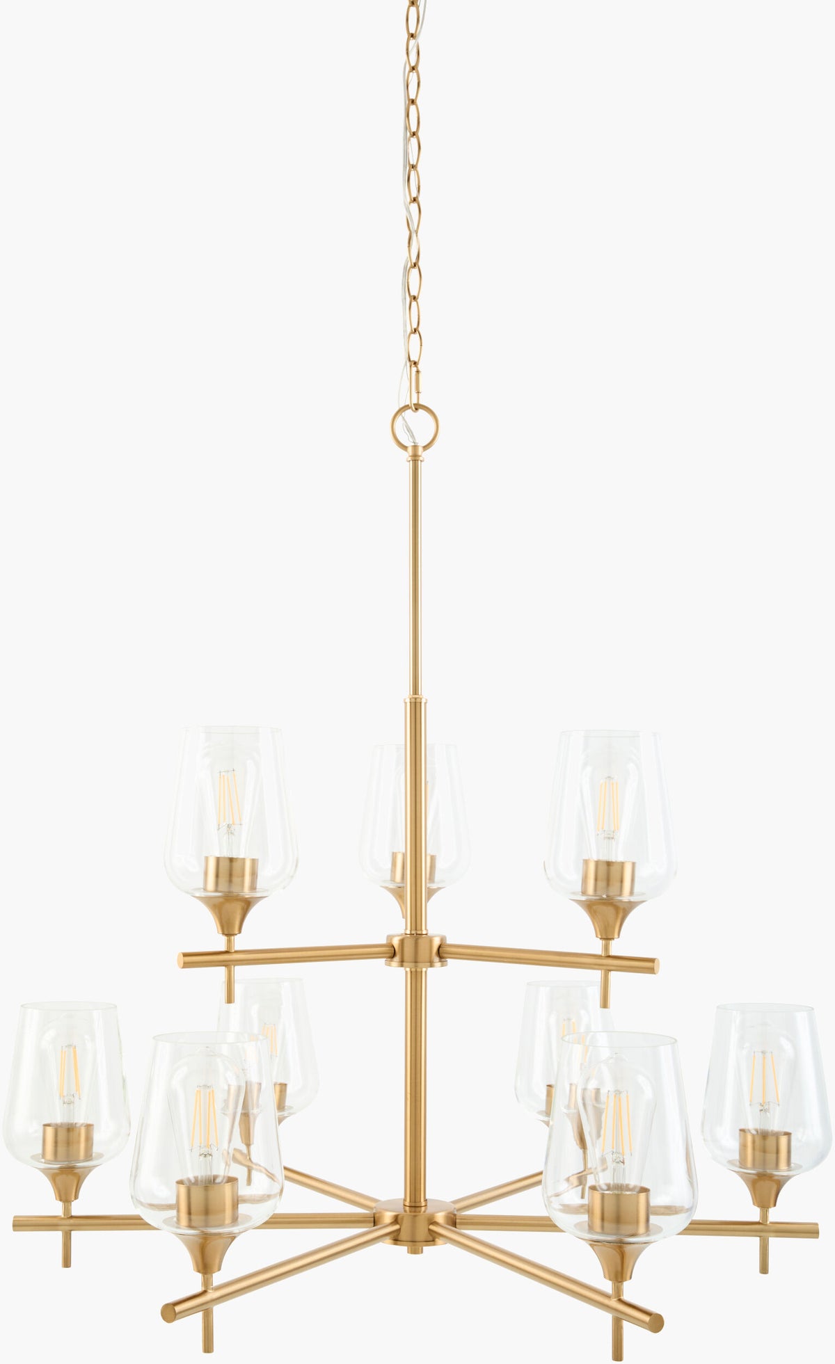 Yueva Iron Chandelier, Electroplated Metallic Brass (YUEV-012)