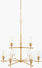 Yueva Iron Chandelier, Electroplated Metallic Brass (YUEV-012)