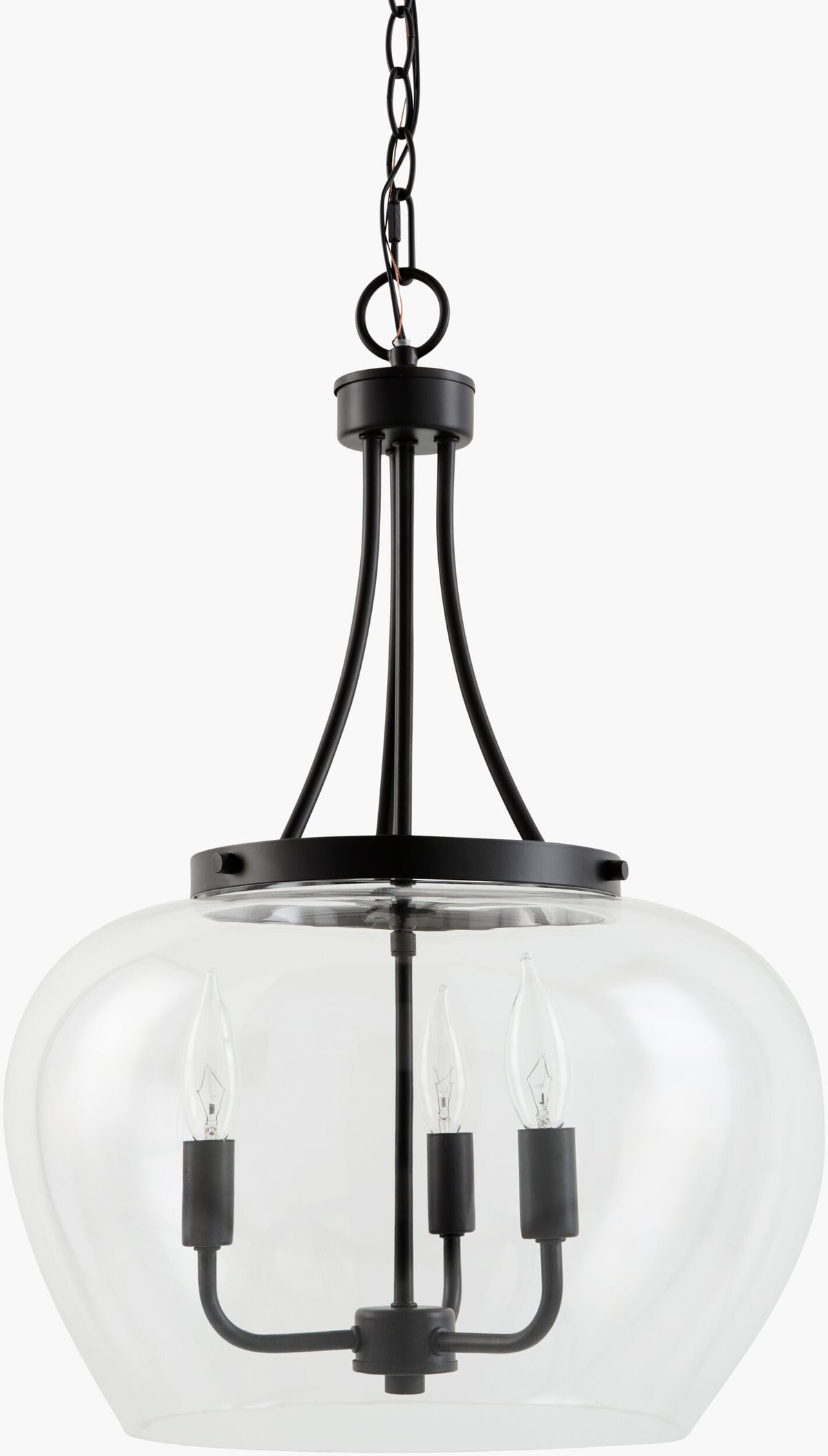 Yueva Iron Pendant Light, Powder Coated Black (YUEV-015)