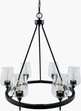 Yueva Iron Chandelier, Powder Coated Black (YUEV-047)