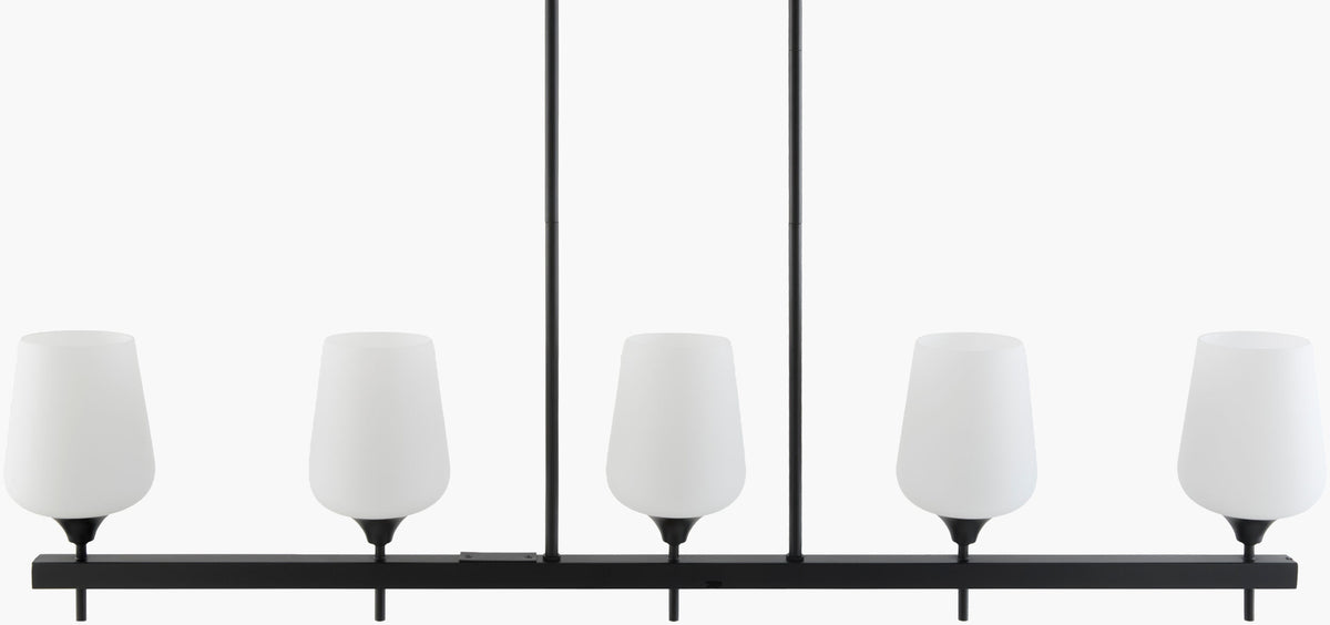 Yueva Iron Chandelier, Powder Coated Black (YUEV-049)