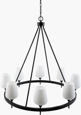 Yueva Iron Chandelier, Powder Coated Black (YUEV-053)