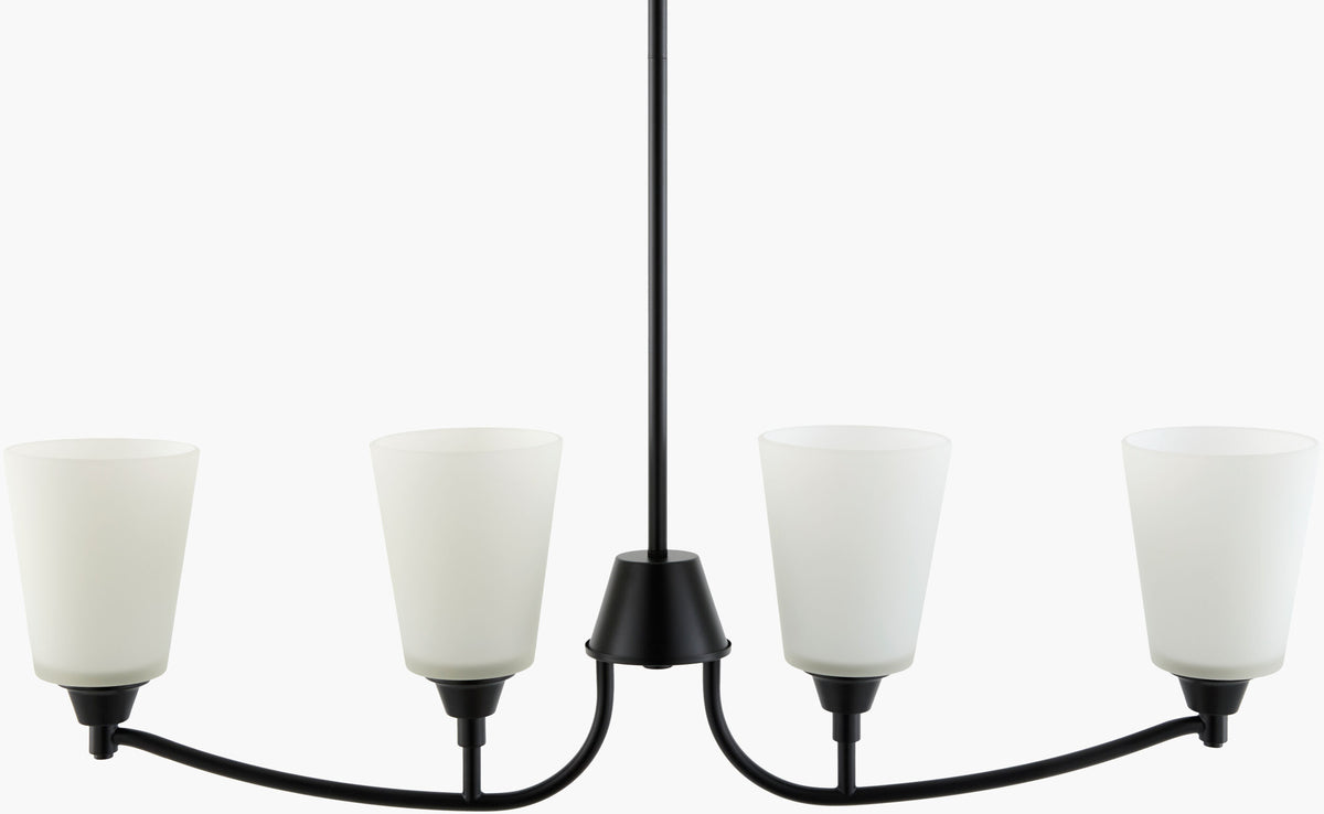 Yueva Iron Chandelier, Powder Coated Black (YUEV-073)