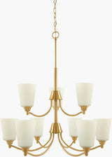 Yueva Iron Chandelier, Electroplated Metallic Brass (YUEV-080)