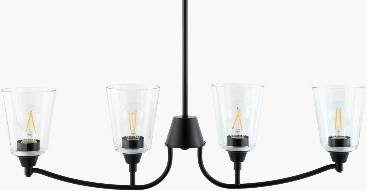 Yueva Iron Chandelier, Powder Coated Black (YUEV-081)