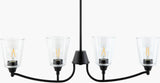 Yueva Iron Chandelier, Powder Coated Black (YUEV-081)