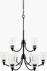 Yueva Iron Chandelier, Powder Coated Black