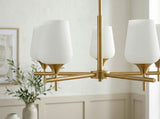 Yueva Iron Chandelier, Electroplated Metallic Brass (YUEV-002)