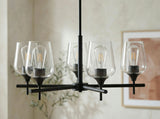 Yueva Iron Chandelier, Powder Coated Black (YUEV-003)