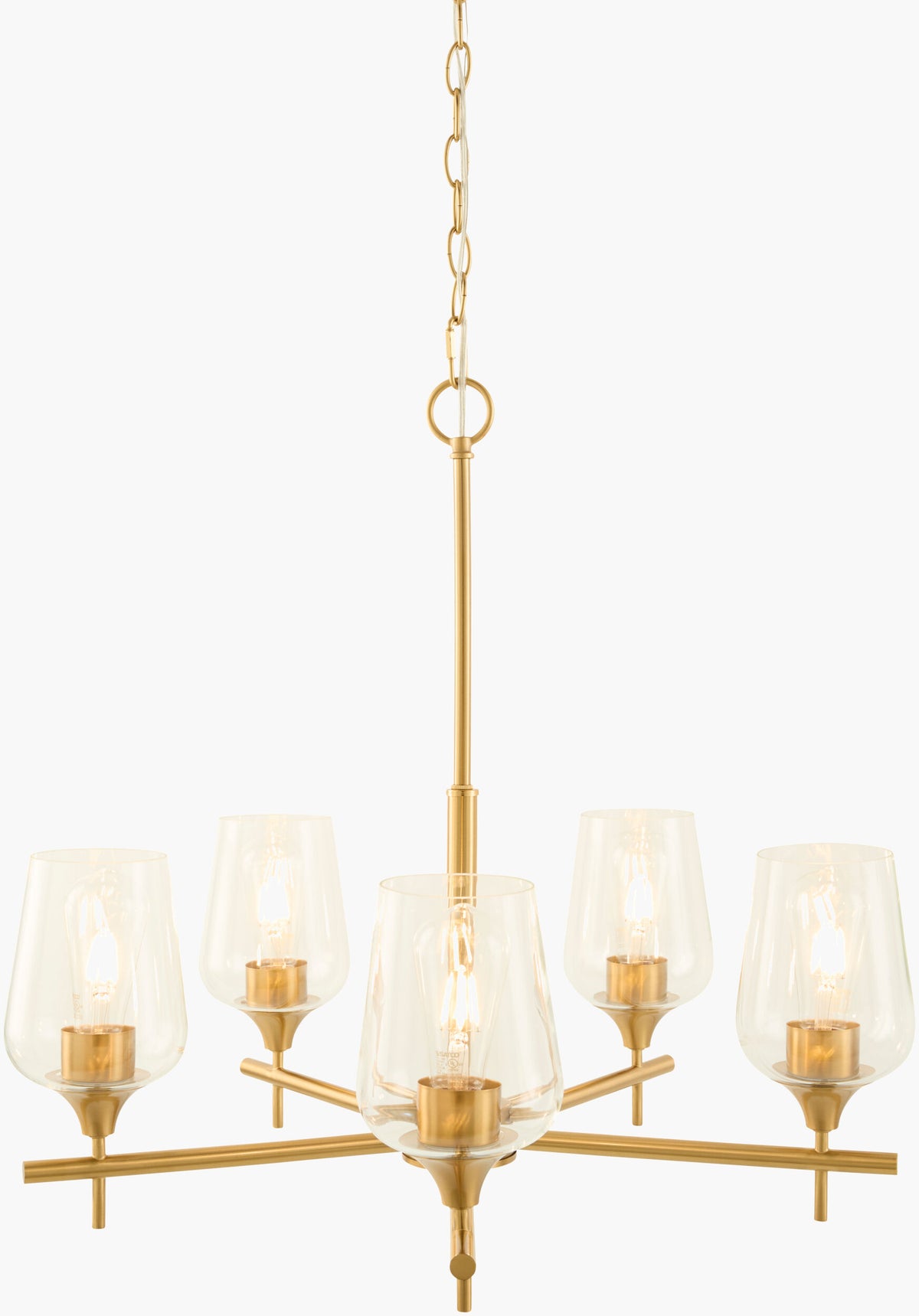Yueva Iron Chandelier, Electroplated Metallic Brass (YUEV-004)