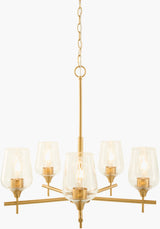 Yueva Iron Chandelier, Electroplated Metallic Brass (YUEV-004)