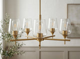 Yueva Iron Chandelier, Electroplated Metallic Brass (YUEV-004)