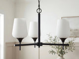 Yueva Iron Chandelier, Powder Coated Black (YUEV-005)