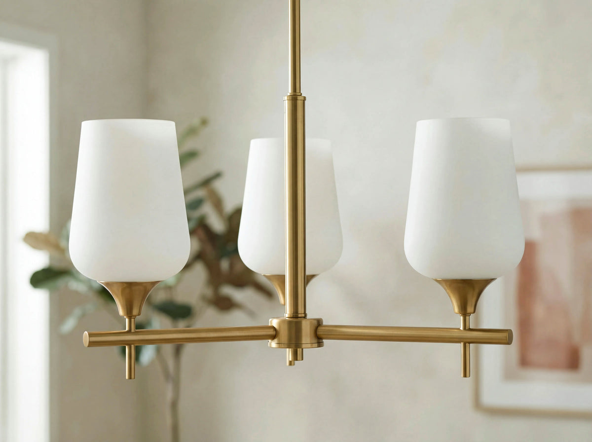 Yueva Iron Chandelier, Electroplated Metallic Brass (YUEV-006)