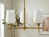 Yueva Iron Chandelier, Electroplated Metallic Brass (YUEV-006)
